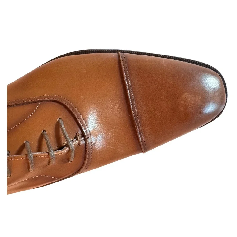 To Boot New York Adam Derrick Tan Southpoint Cap Toe Oxford Shoes Italy 11.5 M